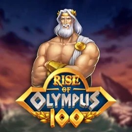 Rise of Olympus 100 slot logo by Play'n GO at Lucky Block Casino